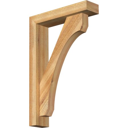 Legacy Block Rough Sawn Bracket w/ Offset Brace, Western Red Cedar, 4"W x 16"D x 24"H